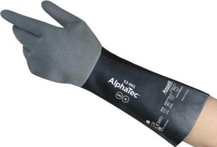 Produktbild Ansell Chemiehandschuhe AlphaTec 53-001 Grösse 8 grau/schwarz EN 388, EN 374, EN 407 PSA-Kategorie III (8)