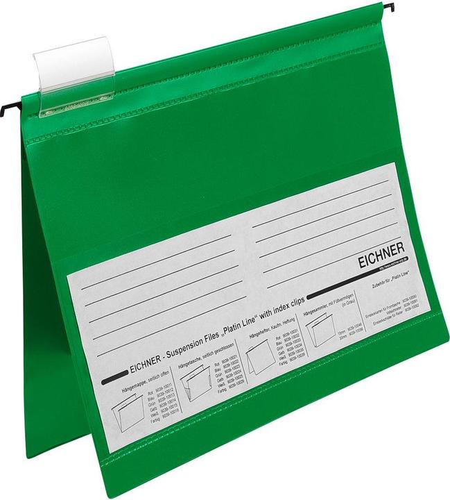 Image du produit Eichner 10 dossiers suspendus plastique vert 1 x agrafage commercial (A4, 10 x)