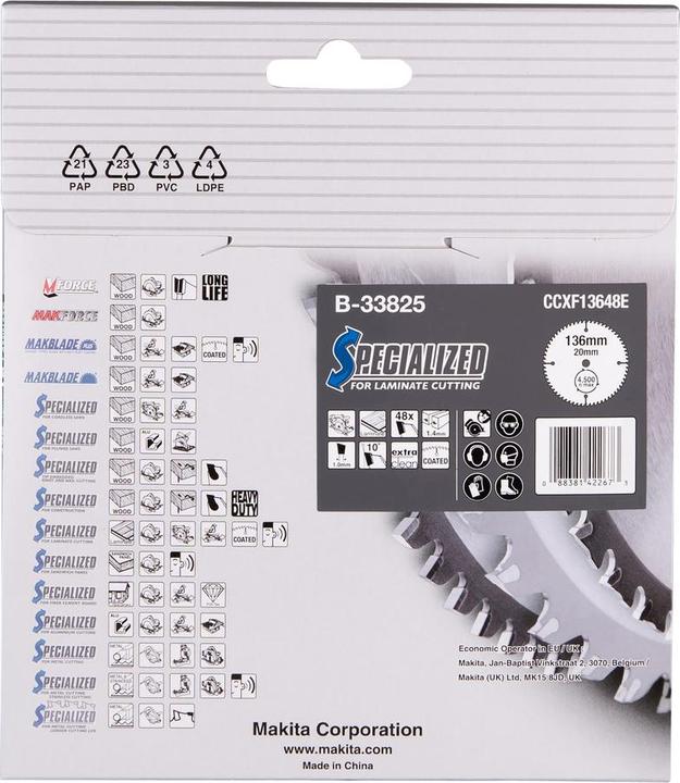 Immagine prodotto Makita Lama SPECIALIZZATA 136x20x48Z (B-33825)