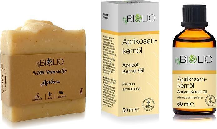 Image du produit MyBiolio Huile de noyau d'abricot & Savon naturel à l'abricot (Huile pour le corps, 50 ml)