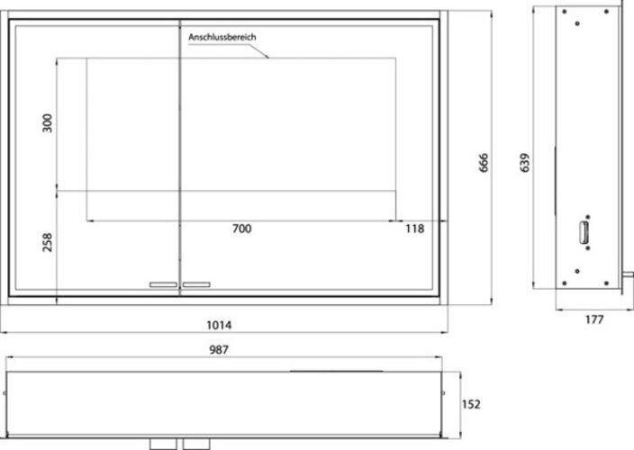 Actual product image Emco asis prestige 2 Illuminated mirror cabinet, flush-mounted model, 1015mm, wide door right