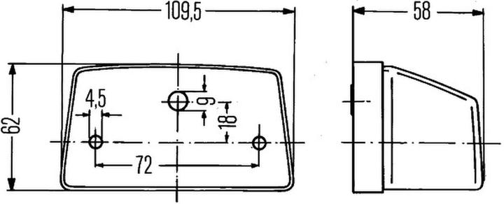 Actual product image Hella 2 Halogen licence plate lights for CATERPILLAR
