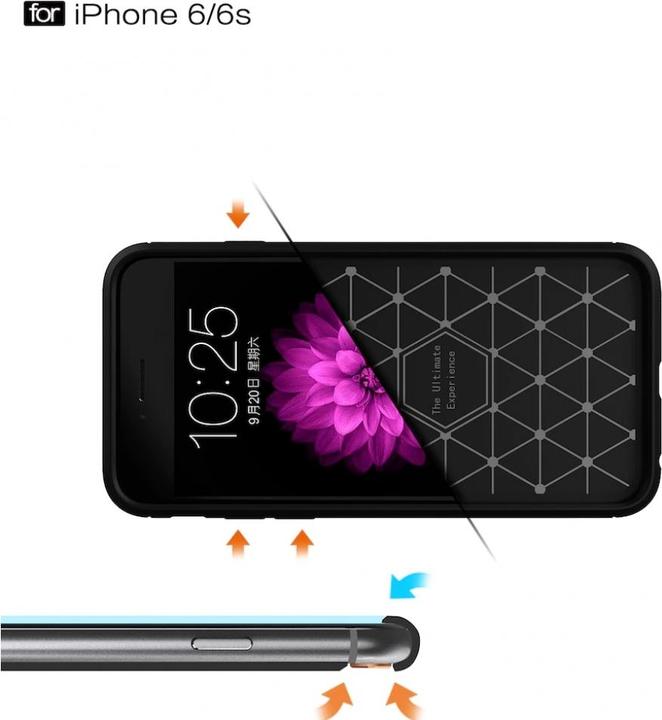 Actual product image Screenguard Apple iPhone 6/6S Case Carbon Brushed Soft TPU (Apple iPhone 6)