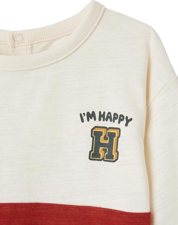 Produktbild Vertbaudet Baby Shirt Colorblock mit Message, Bio-Baumwolle (68)