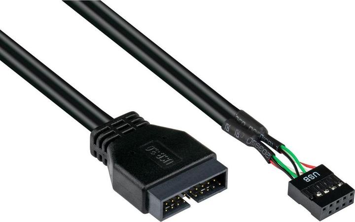 Produktbild Varia SO-33840 - Adapter intern USB 3.0 Pin-Header Stecker an USB 2.0 Pin-Header Buchse, schwarz, 0,15m