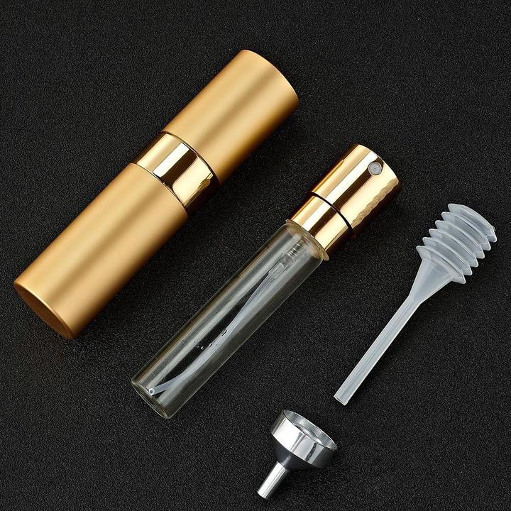 Produktbild Swissdetector Nachfüllbarer Parfümzerstäuber - Aluminium 8 ml drehbar mit verstecktem Deckel - Gelb (Hygieneprodukt)