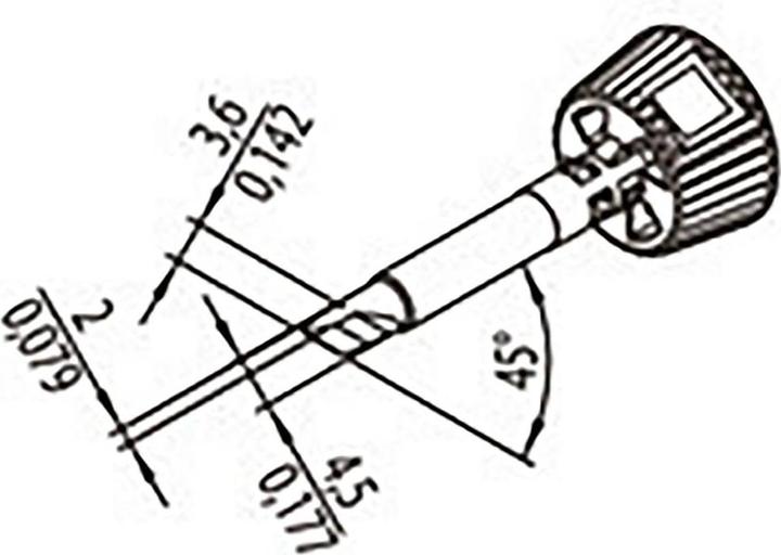 Actual product image 0142BDLF20/SB Soldering tip Tip size 2 mm Contents 1 pc. (Soldering bit)