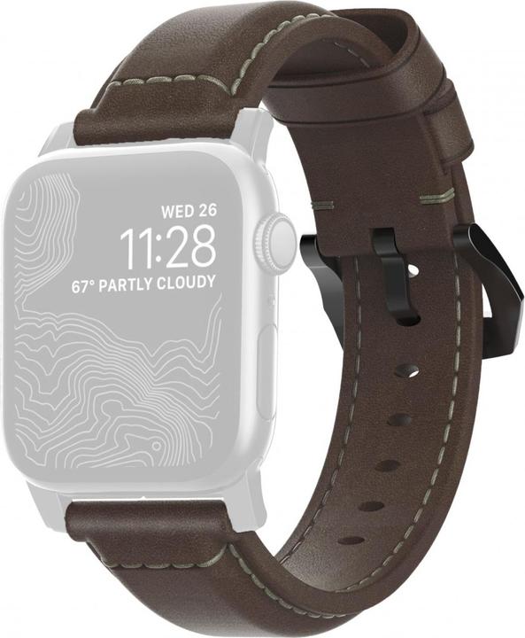 Nomad Traditional Strap Leather Brown Connector Black 40/38 mm (40 mm, Leather)