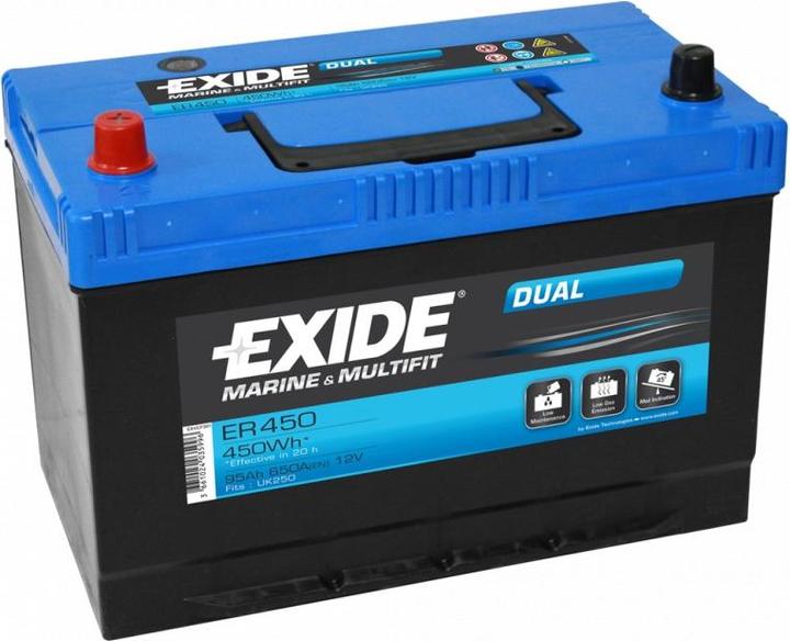 Actual product image Exide ER450 Dual Marine Battery (12 V, 95 Ah)