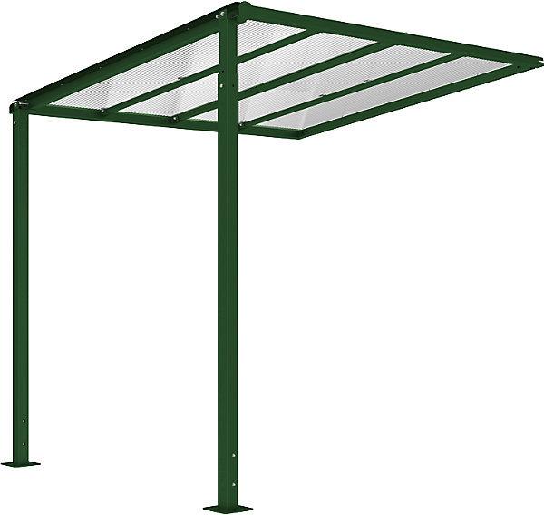 SPL MILANO bicycle shelter, extension without cladding, moss green.