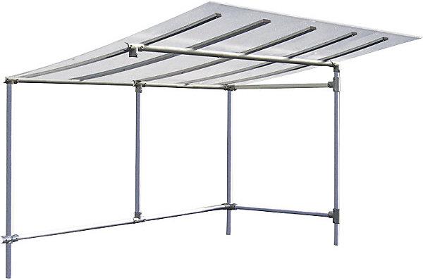 SPL ECO bicycle shelter, extension without cladding, width 2453 mm, silver.