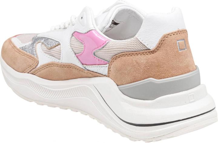 Produktbild D.a.t.e. D.a.t.e fuga sport sneakers in leather and fabric color ivory/pink (42)