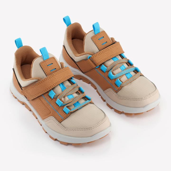 Immagine prodotto Quechua Scarpe da trekking per bambini taglia 28-34 basse con velcro - NH500 marrone/blu (28)