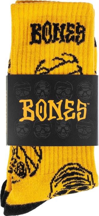 Actual product image Bones Wheels Black & Gold Socks (One size)