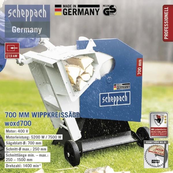 Actual product image Scheppach Made in Germany 700 mm tilting circular saw incl. patented safety flap & direct drive