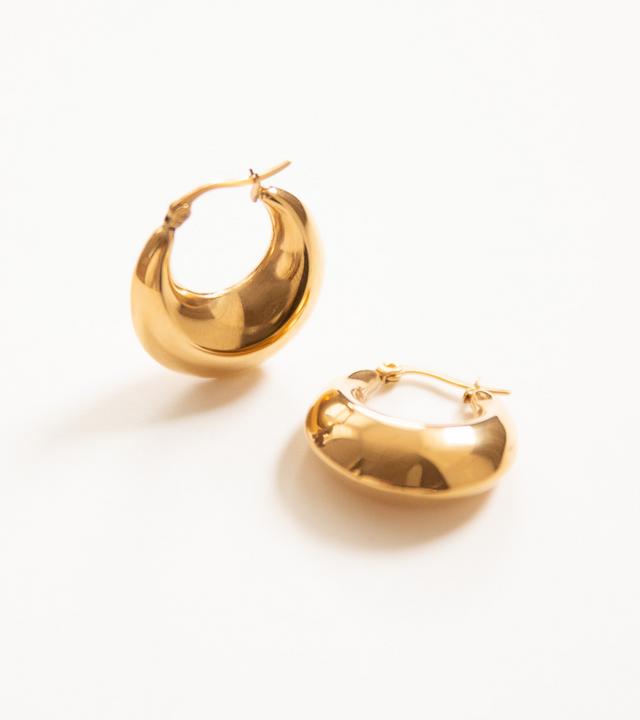 Tara Style Bottega Hoop - Creolen (waterproof) (18k Edelstahl vergoldet, 100% wasserfest)