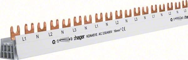 Actual product image Hager HAG KDN451E Busbar 16qmm 3P+N, 57M