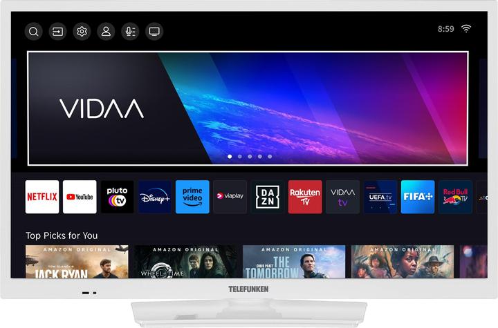 Actual product image Telefunken Fernseher 24 Zoll Smart TV VIDAA XH24VP550M-W HD Fernseher HDR TV mit Triple-Tuner (24", LED, HD, 2025)