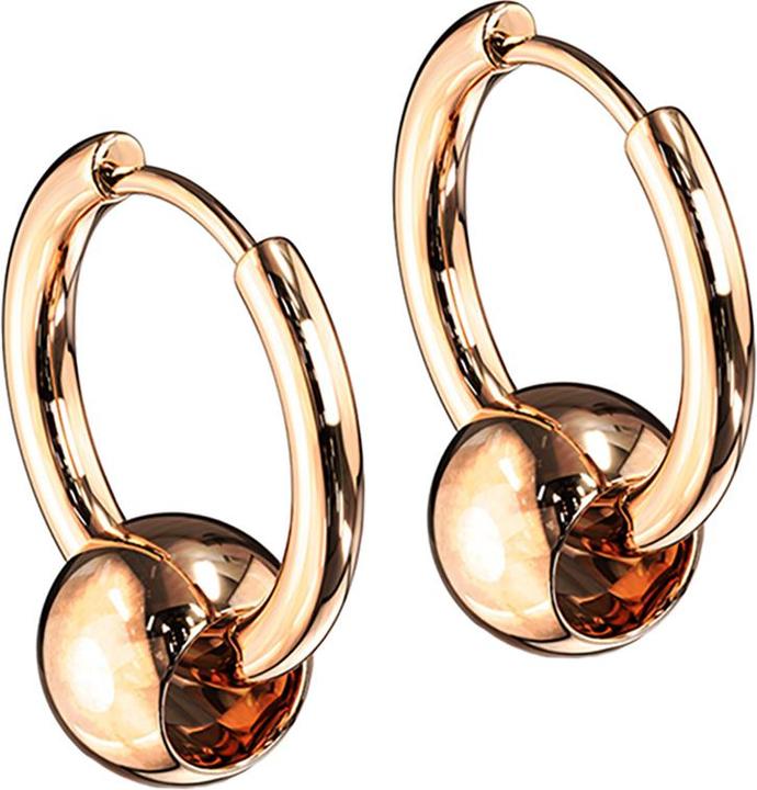 Star Piercing Ohrring rosegold Anhänger Kugel (ohne Messing, Chirurgenstahl 316L)
