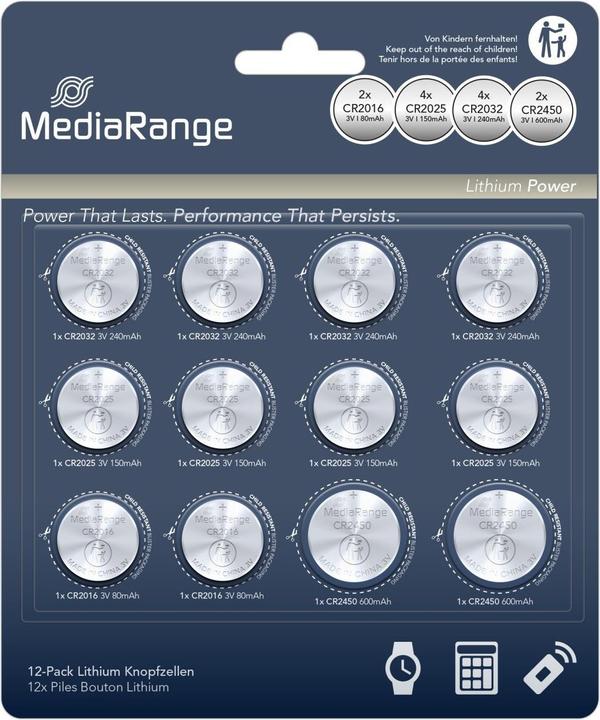 Produktbild MediaRange Lithium Coin Cells (1 Stk., CR2025, 75 mAh)