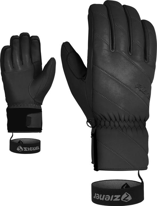 Produktbild Ziener Alpine Damen Ski Handschuhe Leder KUMA schwarz - 7 (7)