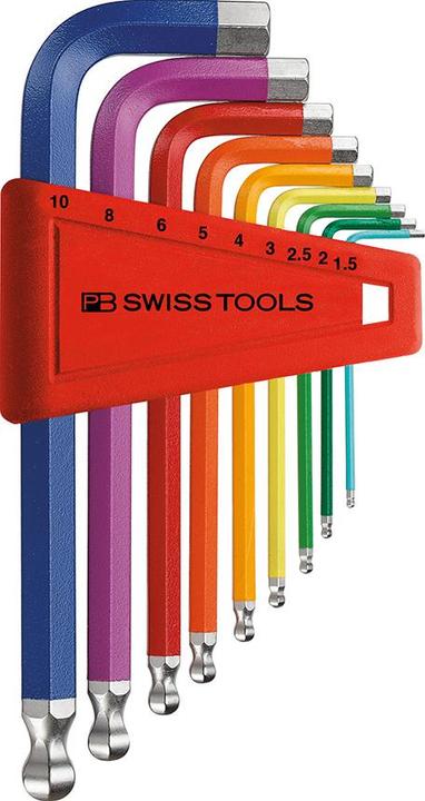 PB Swiss Tools Stiftschlüsselsatz PB Rainbow - Kugelkopf