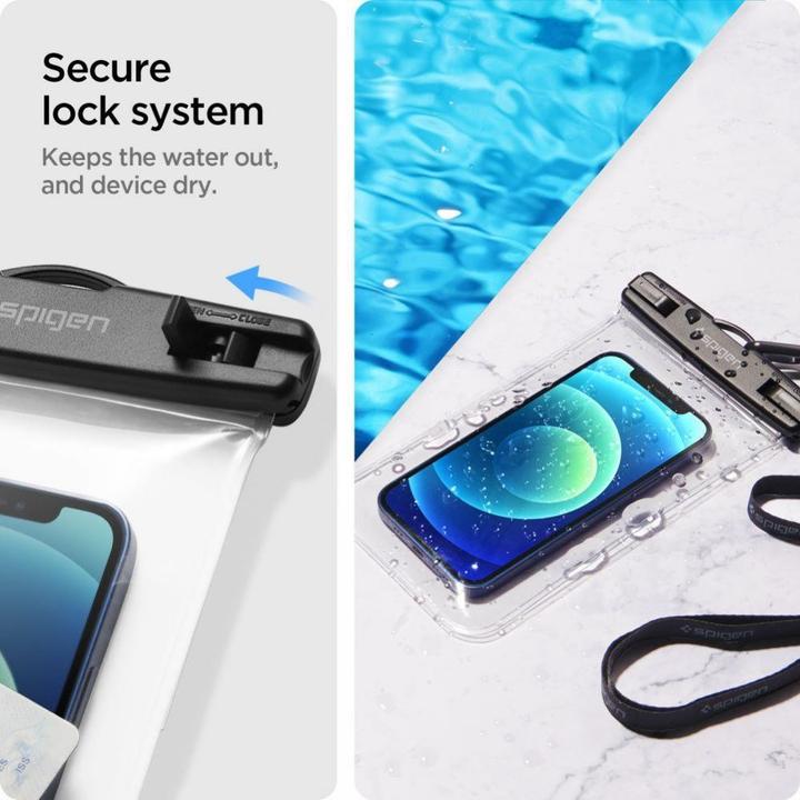 Image du produit Spigen A601 Etui étanche universel, Transparent (pack de 2) (Universel)