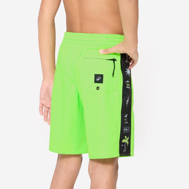 Produktbild Olaian Boardshorts Surfen Jungen 900 Band grün (8, 9, 10)