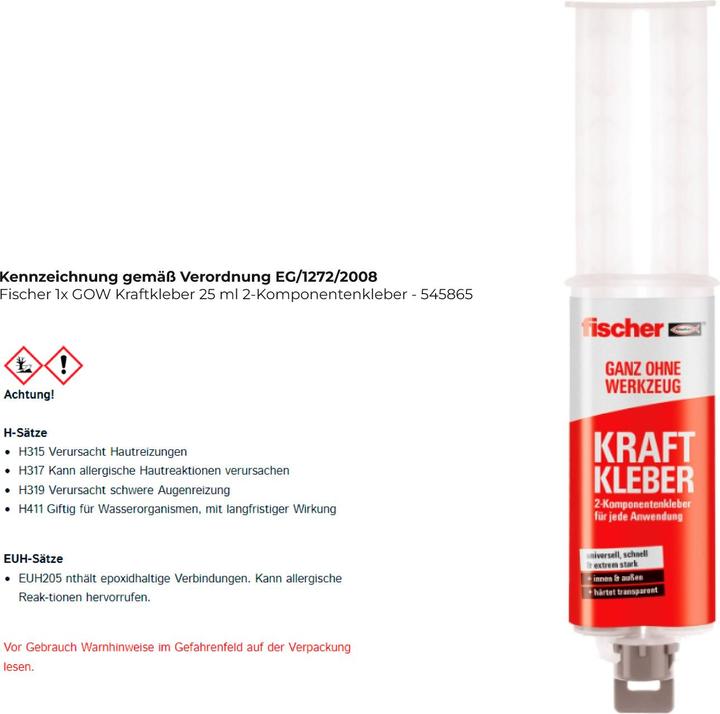 Produktbild Fischer GOW Kraftkleber 25ml (80 g, 25 ml)
