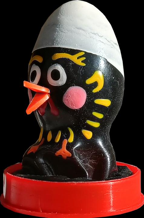 Condomerie Handbemaltes Scherzkondom Vogelküken in Schwarz (1 Stk.)