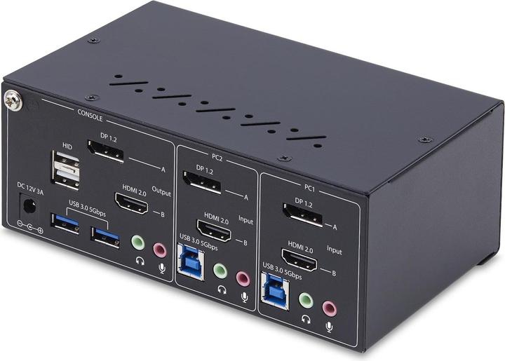 Actual product image StarTech .com P2ADDH462-KVM-SWITCH, 3840 x 2160 pixels, 4K Ultra HD, 36 W, Black