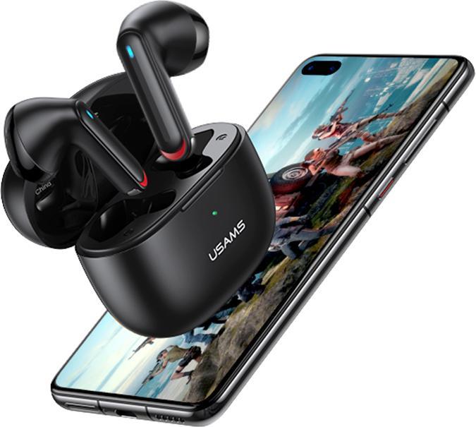 Actual product image Usams Słuchawki Bluetooth 5.2 TWS NX10 Series Dual mic bezprzewodowe biały/white BHUNX02 (ANC, 5 h, Wireless)