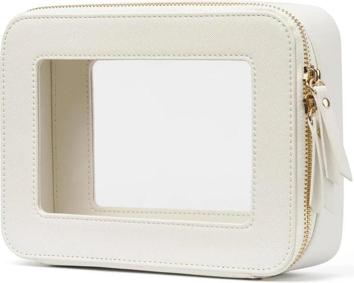 Only-Bags.Store Mini klar Make-up Tasche Pu Vegan Kunstleder niedlich kleine sichtbare Fenster Lagerung
