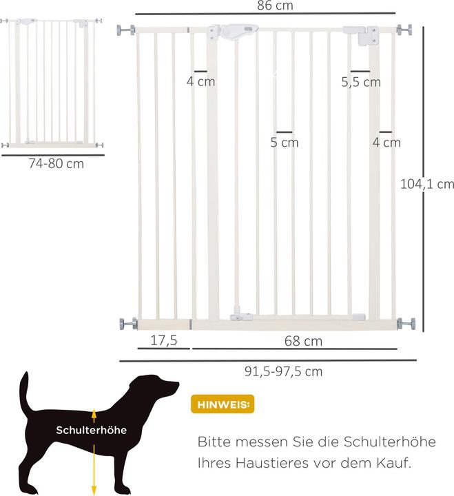 Immagine prodotto PawHut Protezione della porta con doppia serratura (74 cm)