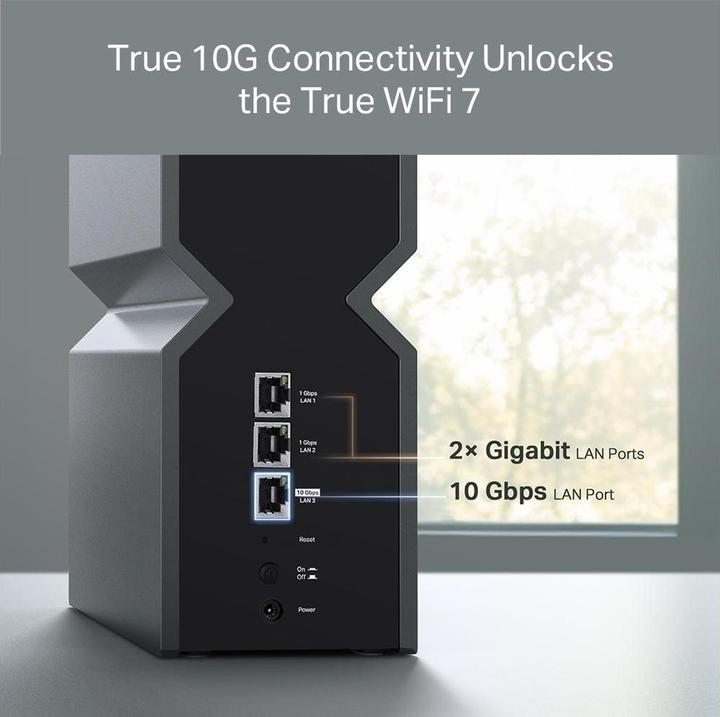 Actual product image TP-Link BE19000 TRI-BAND WI-FI 7 RANGE EXTENDER SPEED: 1376 MBPS AT 2.4 (5760 Mbit/s, 1376 Mbit/s)