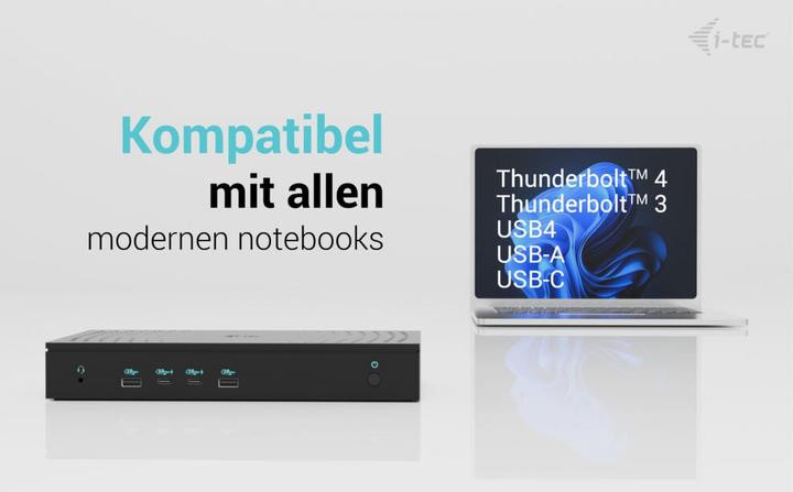 Actual product image i-tec Universal 5x 4K Display DS 5x 4K 2x DP 3x HDMI 1x 2.5GLAN 2x USB-C Gen.2 3x USB 3.2 Gen.2 1x A (USB-C, 10 Ports)