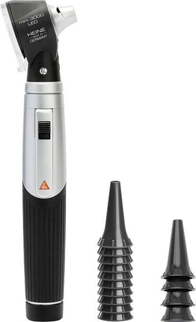 Heine mini 3000 LED Otoskop Kit mit Batterie (D-008.70.220) - Schwarz