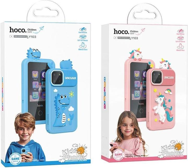 Actual product image Hoco Headphone with microphone gaming phone for kids 2,8" Y103 blue