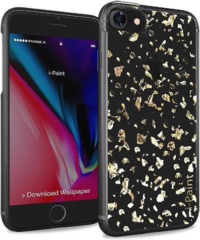 Actual product image I-Paint Glitter Flakes Case for iPhone 7/8/SE - Gold (Apple iPhone 8, Apple iPhone 7)