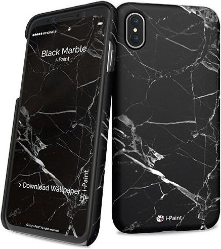 Immagine prodotto I-Paint Custodia rigida Slim per iPhone XS/X - Marmo nero (Apple iPhone X)
