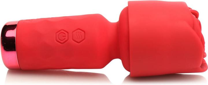 Actual product image Frisky Bloomgasm - Pleasure Rose Mini Wand Vibrator - Red