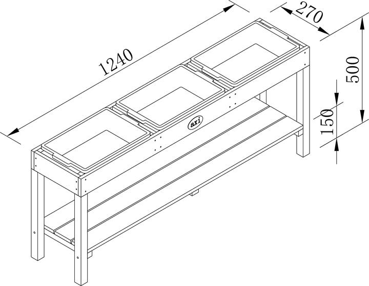 Image du produit Axi Table d'activités avec 3 compartiments Marron naturel
