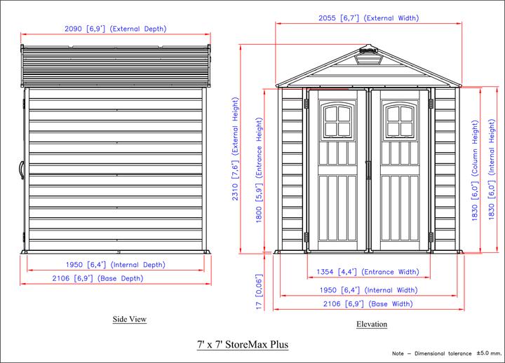 Actual product image Duramax Kunststoff Gerätehaus 210x210 Gartenhaus