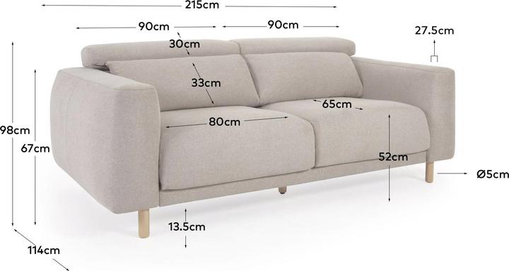Actual product image Kave Home Singa (3-seater)
