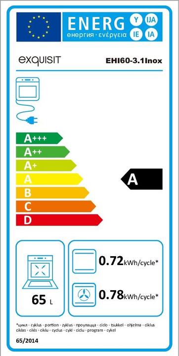 Energy Label Exquisit EHI 60-3 stainless steel