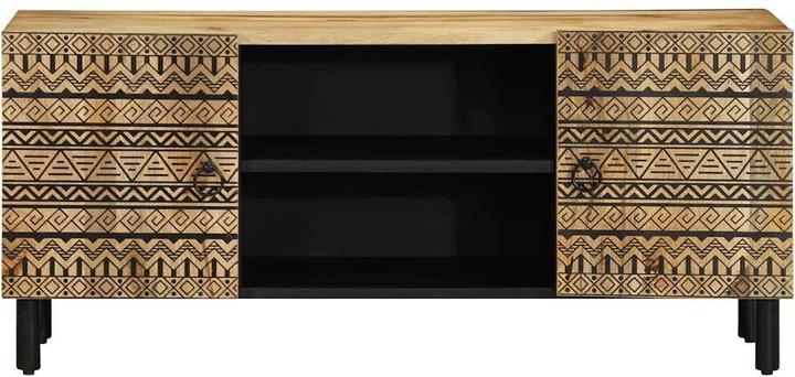Immagine prodotto VidaXL Mobile TV Mobile TV basso Tavolo TV Nero Legno di mango grezzo (105 x 33,5 x 46 cm)