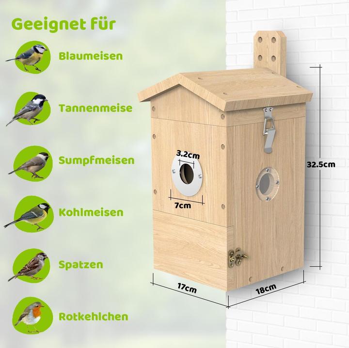 Actual product image Sanilu Clean Sanilu Vogel Nistkasten mit Kamera, Tierart: Vogel, Produkttyp