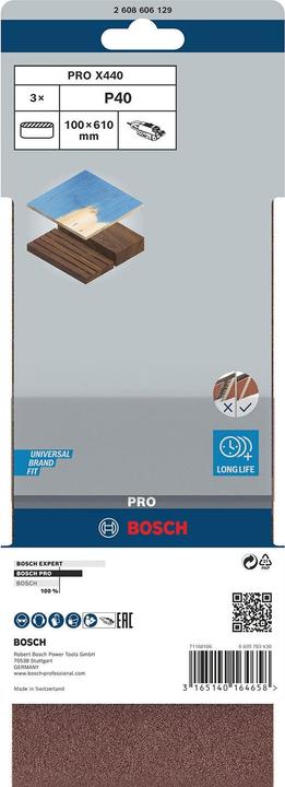 Produktbild Bosch Professional Zubehör PRO X440 Schleifband, 100 x 610 mm, G40 (40)