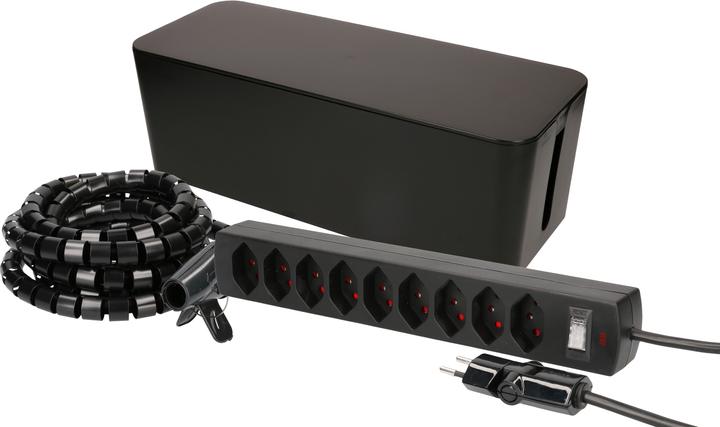 Max Hauri Cable Home Kabelmanagement Set: Box gross + Safety-Line + Spiralschlauch
