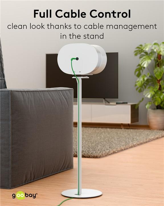 Actual product image Goobay Speaker stand Modern Era 3 Base, white (1 pair, Stand, Not movable)